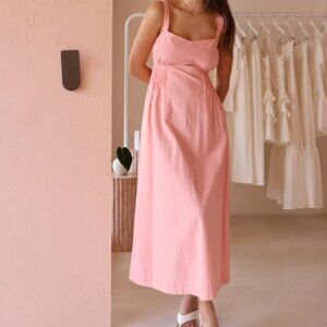 Mon Renn Sunlight Midi Dress in Blush Pink